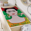 Frida Kahlo And Pink Floral Print Changing Pad Cover
