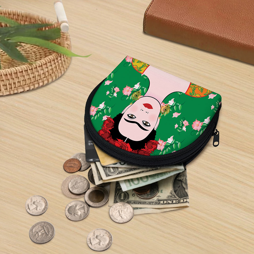 Frida Kahlo And Pink Floral Print Coin Purse