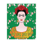 Frida Kahlo And Pink Floral Print Curtain