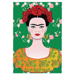 Frida Kahlo And Pink Floral Print Curtain