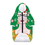 Frida Kahlo And Pink Floral Print Dog Zip Up Hoodie