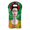 Frida Kahlo And Pink Floral Print Double Neoprene Wine Tote