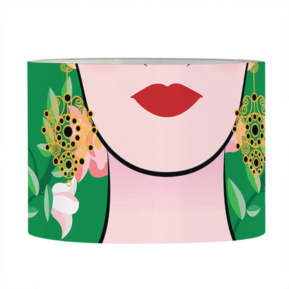 Frida Kahlo And Pink Floral Print Drum Lamp Shade