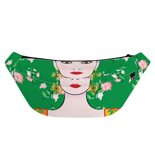 Frida Kahlo And Pink Floral Print Fanny Pack
