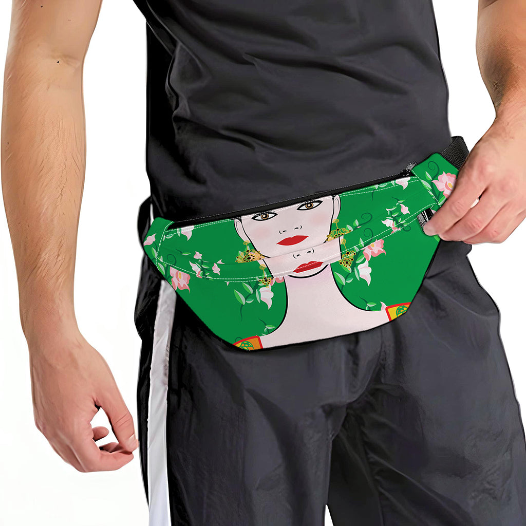 Frida Kahlo And Pink Floral Print Fanny Pack