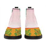 Frida Kahlo And Pink Floral Print Flat Ankle Boots