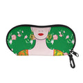 Frida Kahlo And Pink Floral Print Glasses Case