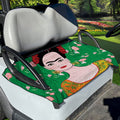 Frida Kahlo And Pink Floral Print Golf Cart Seat Cover
