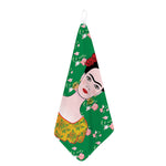 Frida Kahlo And Pink Floral Print Hand Towel