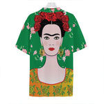 Frida Kahlo And Pink Floral Print Hawaiian Shirt