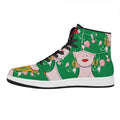 Frida Kahlo And Pink Floral Print High Top Leather Sneakers