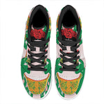 Frida Kahlo And Pink Floral Print High Top Leather Sneakers