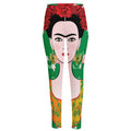 Frida Kahlo And Pink Floral Print High-Waisted Pocket Leggings