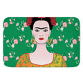 Frida Kahlo And Pink Floral Print Indoor Door Mat