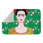 Frida Kahlo And Pink Floral Print Indoor Door Mat