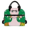 Frida Kahlo And Pink Floral Print Insulated Lunch Bag