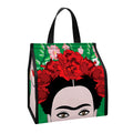 Frida Kahlo And Pink Floral Print Insulated Lunch Tote