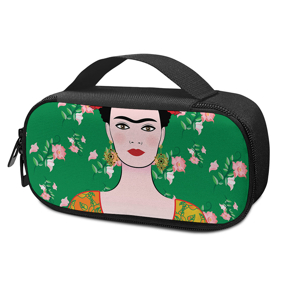Frida Kahlo And Pink Floral Print Insulin Cooler Travel Case