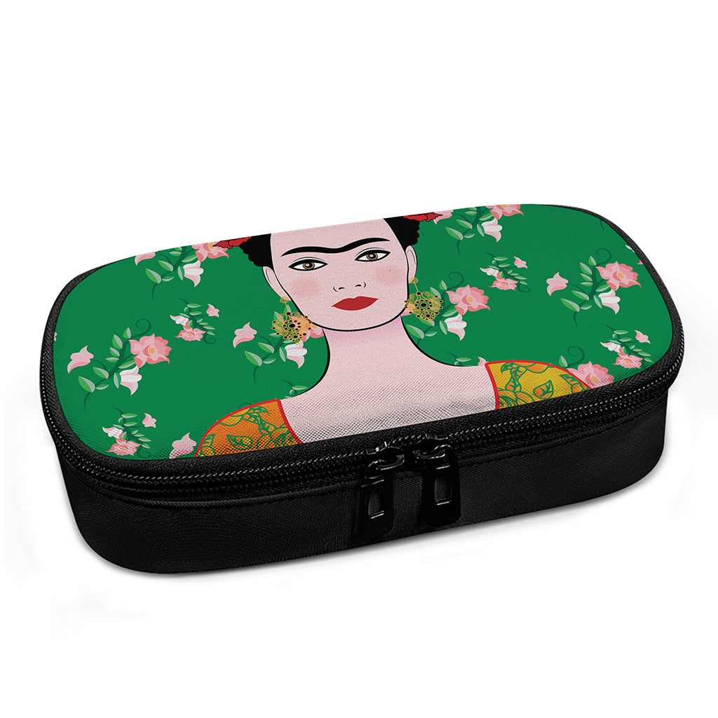 Frida Kahlo And Pink Floral Print Insulin Cooler Travel Case