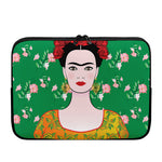 Frida Kahlo And Pink Floral Print Laptop Sleeve