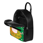 Frida Kahlo And Pink Floral Print Leather Backpack