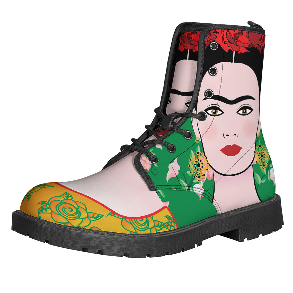 Frida Kahlo And Pink Floral Print Backpack