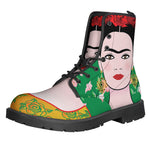 Frida Kahlo And Pink Floral Print Backpack