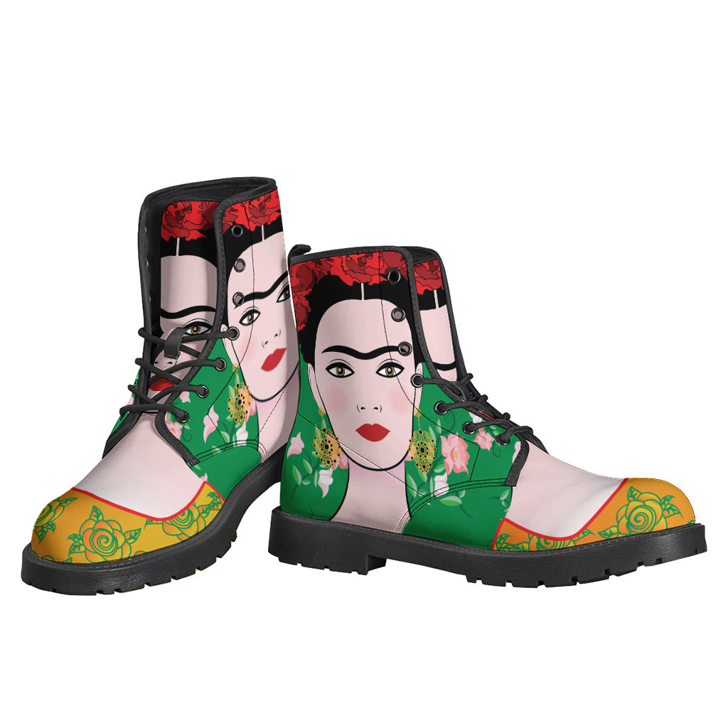 Frida Kahlo And Pink Floral Print Backpack