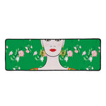 Frida Kahlo And Pink Floral Print Long Kitchen Mat