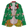 Frida Kahlo And Pink Floral Print Men's Blazer