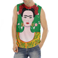 Frida Kahlo And Pink Floral Print Men's Fitness Tank Top