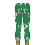 Frida Kahlo And Pink Floral Print Men's leggings