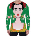 Frida Kahlo And Pink Floral Print Men's Long Sleeve T-Shirt