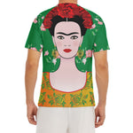 Frida Kahlo And Pink Floral Print Men's Short Sleeve Rash Guard
