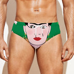 Frida Kahlo And Pink Floral Print Men's Swim Briefs