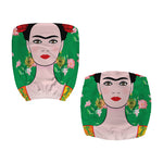 Frida Kahlo And Pink Floral Print Office Chair Cover