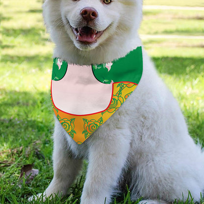 Frida Kahlo And Pink Floral Print Over The Collar Dog Bandana