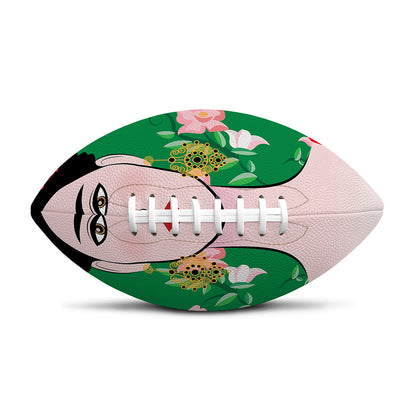 Frida Kahlo And Pink Floral Print Rugby Ball