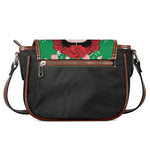 Frida Kahlo And Pink Floral Print Saddle Bag