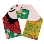 Frida Kahlo And Pink Floral Print Scarf