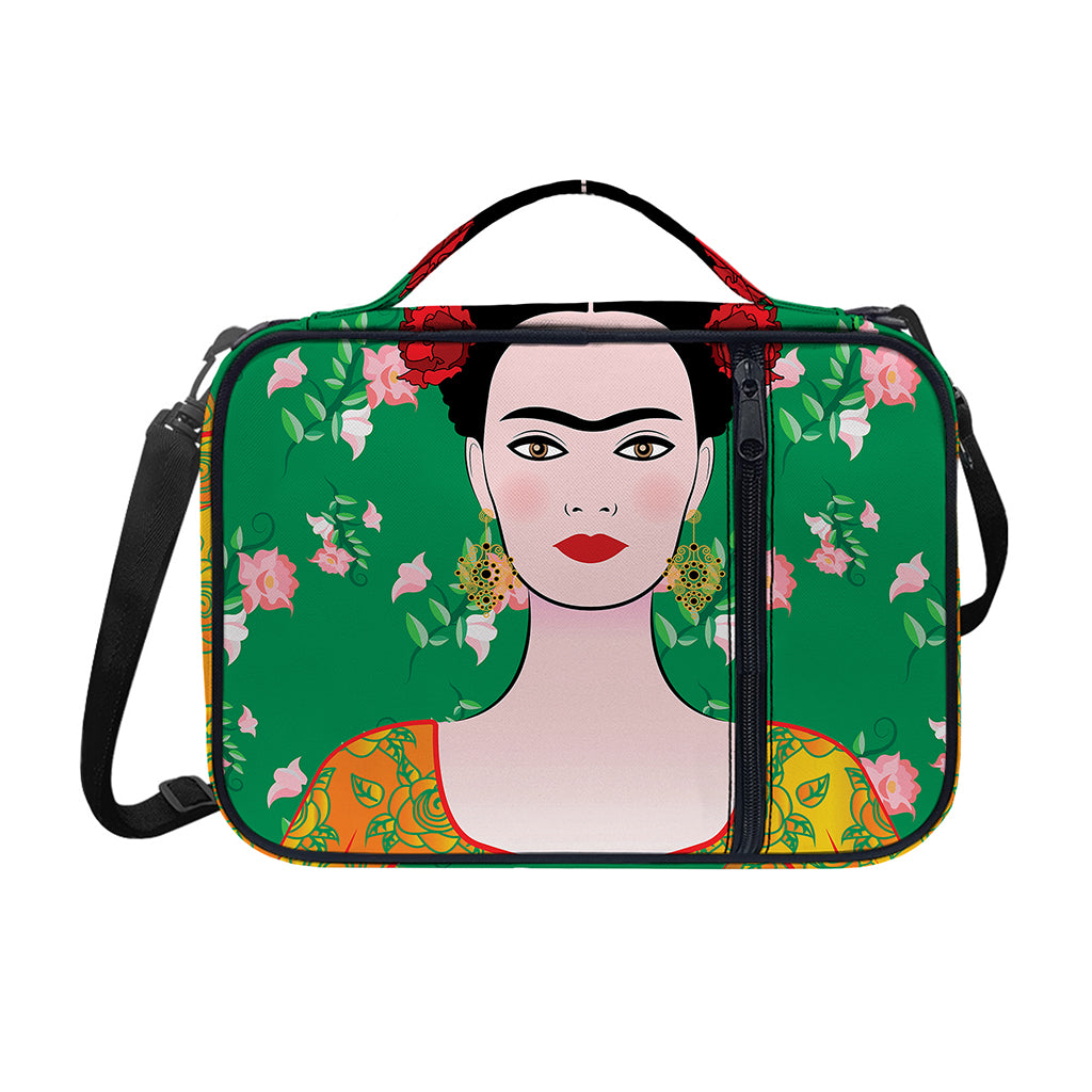 Frida Kahlo And Pink Floral Print Shoulder Strap Bible Bag