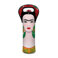 Frida Kahlo And Pink Floral Print Single Neoprene Wine Tote