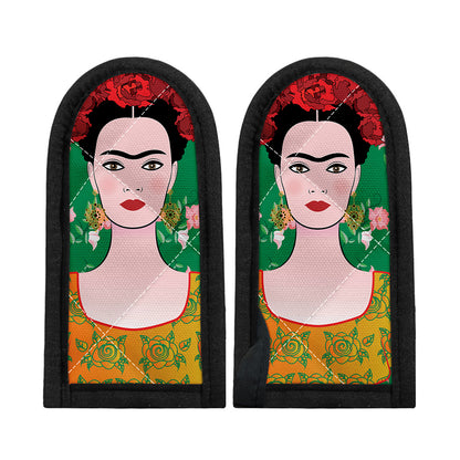 Frida Kahlo And Pink Floral Print Skillet Handle Cover