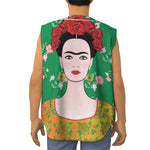 Frida Kahlo And Pink Floral Print Sleeveless Baseball Jersey