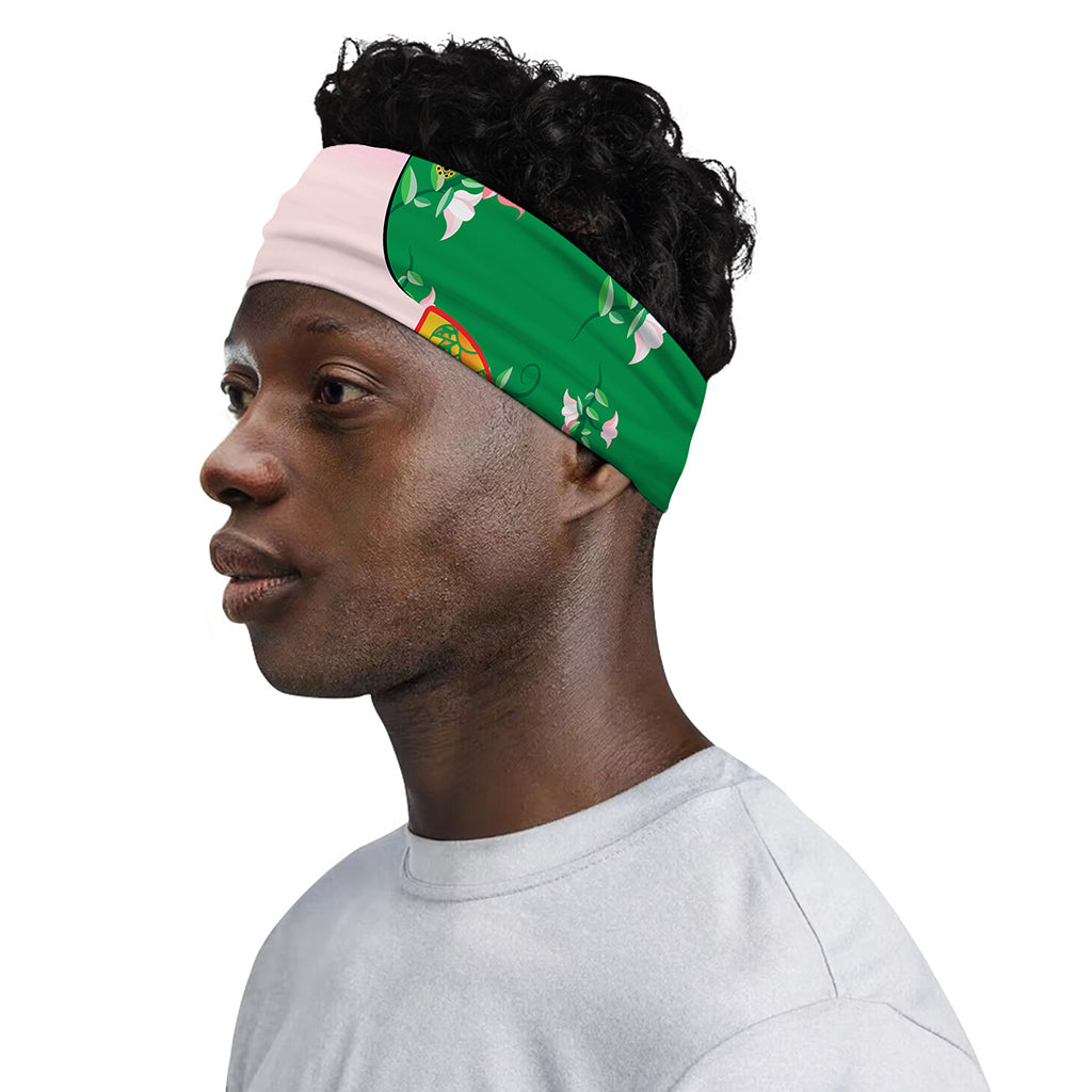 Frida Kahlo And Pink Floral Print Sports Headband