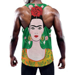 Frida Kahlo And Pink Floral Print Training Tank Top