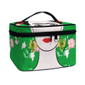 Frida Kahlo And Pink Floral Print Travel Makeup Bag