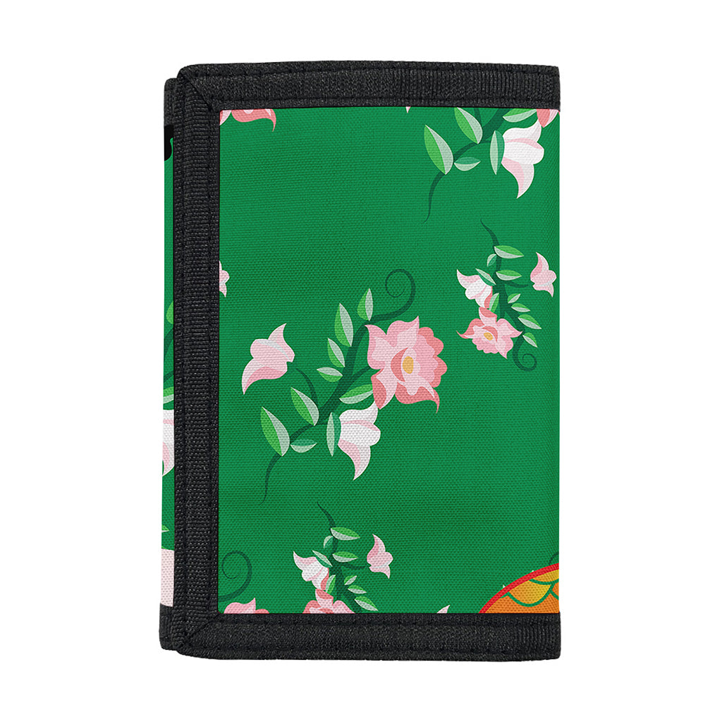 Frida Kahlo And Pink Floral Print Trifold Wallet