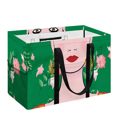 Frida Kahlo And Pink Floral Print Utility Tote Bag