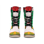 Frida Kahlo And Pink Floral Print Winter Boots